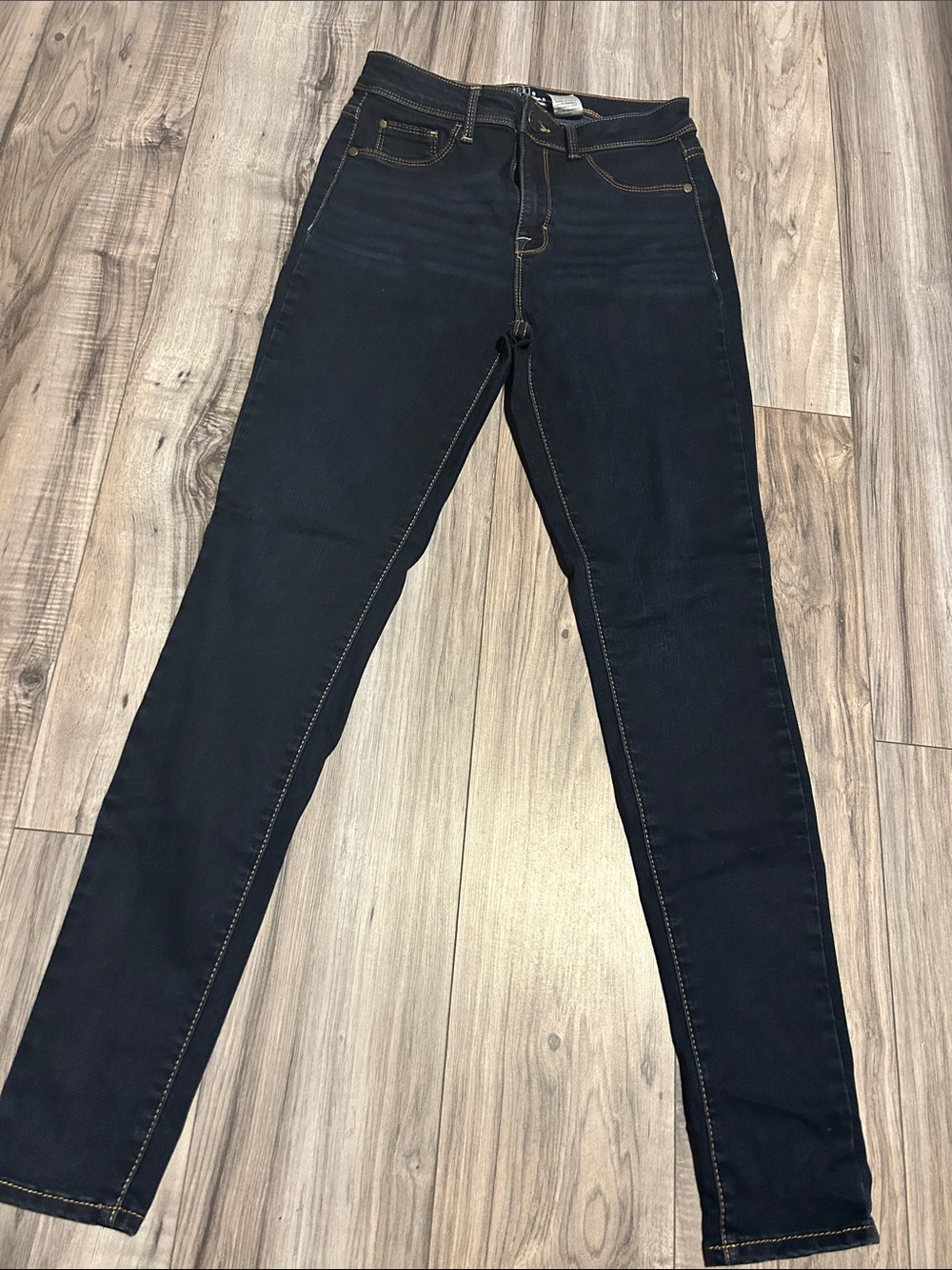 Time and Tru Navy Skinny Jeans with Contrast Stitching